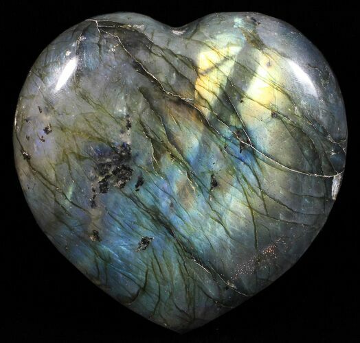 Flashy Polished Labradorite Heart #58894